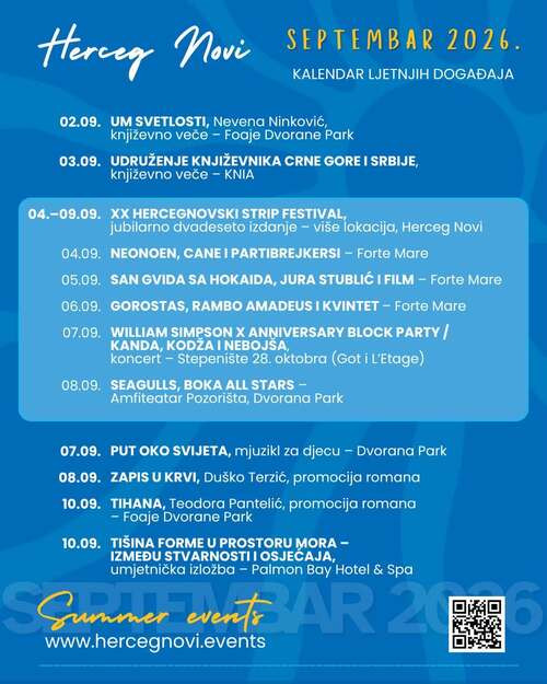Kalendar septembarskih događaja u Herceg Novom