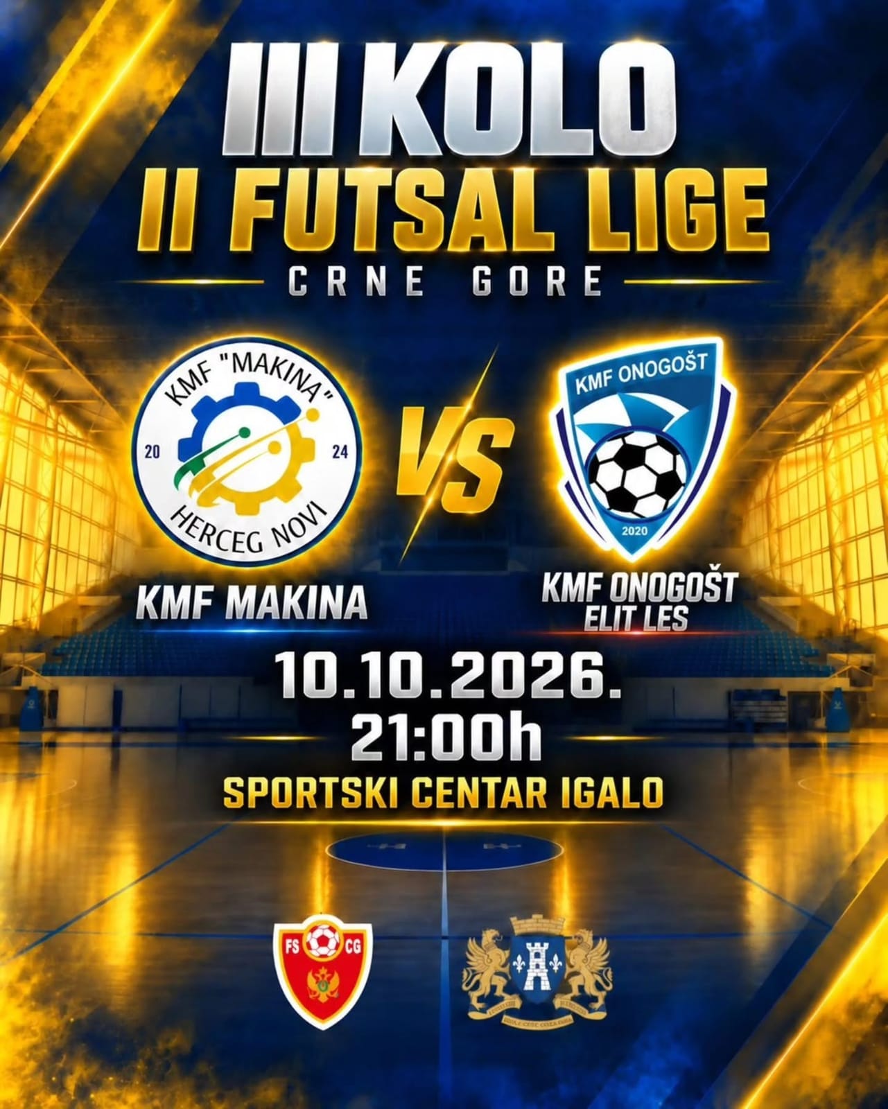 Najava utakmice KMF Makina i KMF Onogošt Elit Les u Sportskom centru Igalo