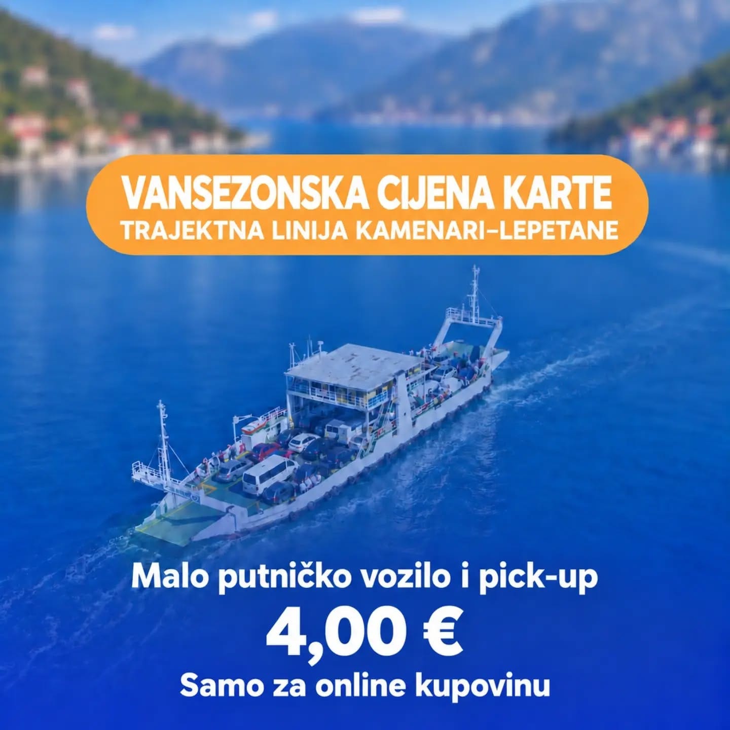 Trajekt na liniji Kamenari–Lepetane sa vansezonskom cijenom karte